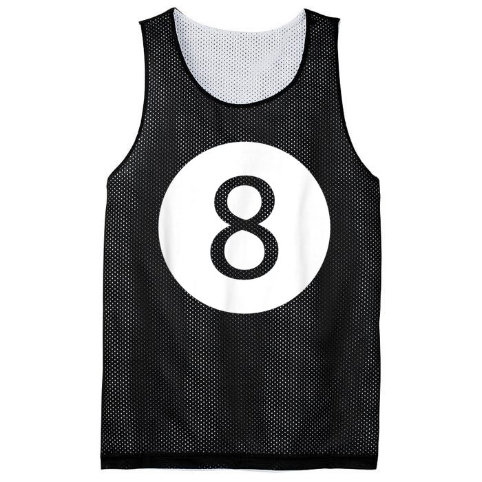 Funny 8 Ball Magic Eight Ball Billiards Pool Black Mesh Reversible Basketball Jersey Tank