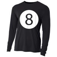 Funny 8 Ball Magic Eight Ball Billiards Pool Black Cooling Performance Long Sleeve Crew