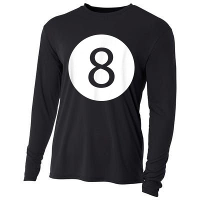 Funny 8 Ball Magic Eight Ball Billiards Pool Black Cooling Performance Long Sleeve Crew