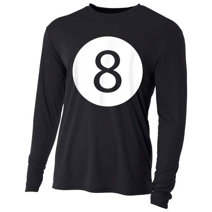 Funny 8 Ball Magic Eight Ball Billiards Pool Black Cooling Performance Long Sleeve Crew