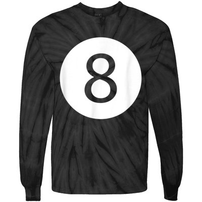 Funny 8 Ball Magic Eight Ball Billiards Pool Black Tie-Dye Long Sleeve Shirt