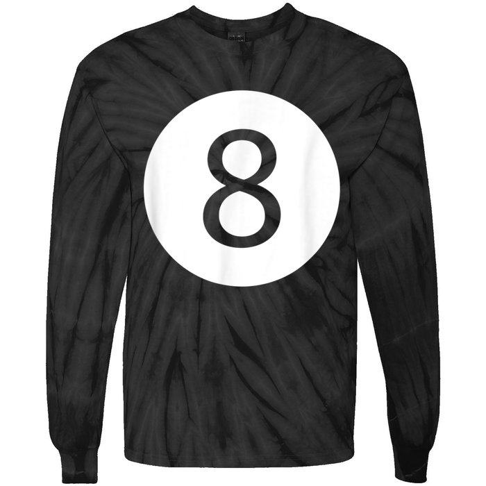 Funny 8 Ball Magic Eight Ball Billiards Pool Black Tie-Dye Long Sleeve Shirt