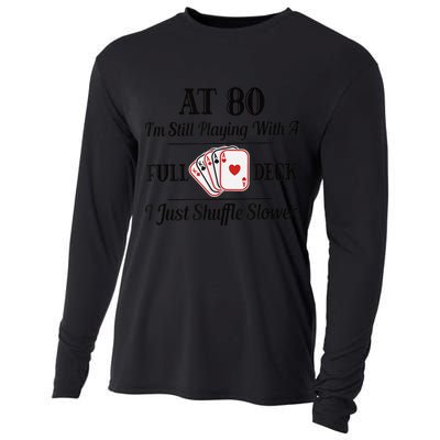 Funny 80th Birthday Gift  - 80 Year Old Cards Shirt Cooling Performance Long Sleeve Crew