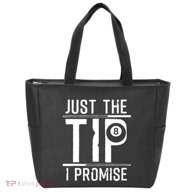 Funny 8 Ball Pool Gift For Cool Billiards Player Zip Tote Bag