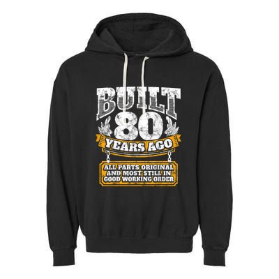 Funny 80th Birthday Shirt B-Day Gift Saying Age 80 Year Joke Garment-Dyed Fleece Hoodie