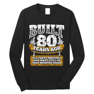 Funny 80th Birthday Shirt B-Day Gift Saying Age 80 Year Joke Long Sleeve Shirt