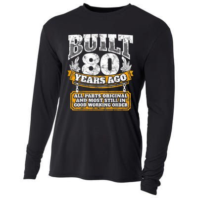 Funny 80th Birthday Shirt B-Day Gift Saying Age 80 Year Joke Cooling Performance Long Sleeve Crew