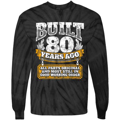 Funny 80th Birthday Shirt B-Day Gift Saying Age 80 Year Joke Tie-Dye Long Sleeve Shirt