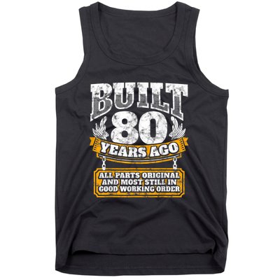 Funny 80th Birthday Shirt B-Day Gift Saying Age 80 Year Joke Tank Top