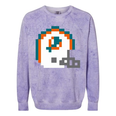 Funny 8 Bit Miami Helmet Gift For Dolphins Sport Colorblast Crewneck Sweatshirt