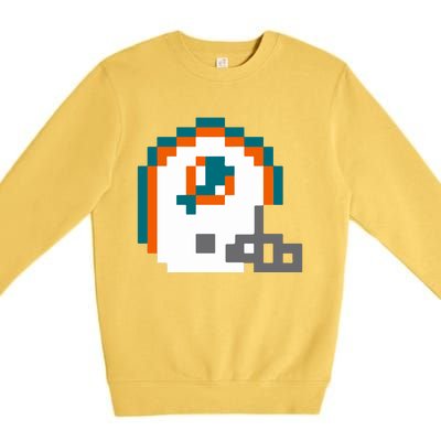 Funny 8 Bit Miami Helmet Gift For Dolphins Sport Premium Crewneck Sweatshirt