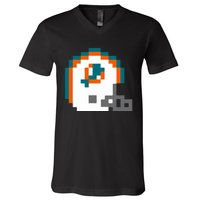 Funny 8 Bit Miami Helmet Gift For Dolphins Sport V-Neck T-Shirt