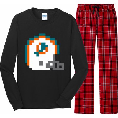 Funny 8 Bit Miami Helmet Gift For Dolphins Sport Long Sleeve Pajama Set