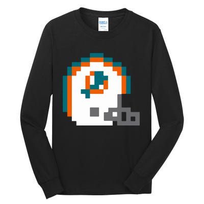 Funny 8 Bit Miami Helmet Gift For Dolphins Sport Tall Long Sleeve T-Shirt