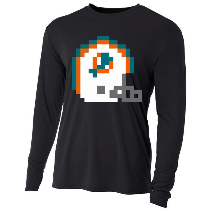 Funny 8 Bit Miami Helmet Gift For Dolphins Sport Cooling Performance Long Sleeve Crew