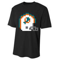 Funny 8 Bit Miami Helmet Gift For Dolphins Sport Performance Sprint T-Shirt