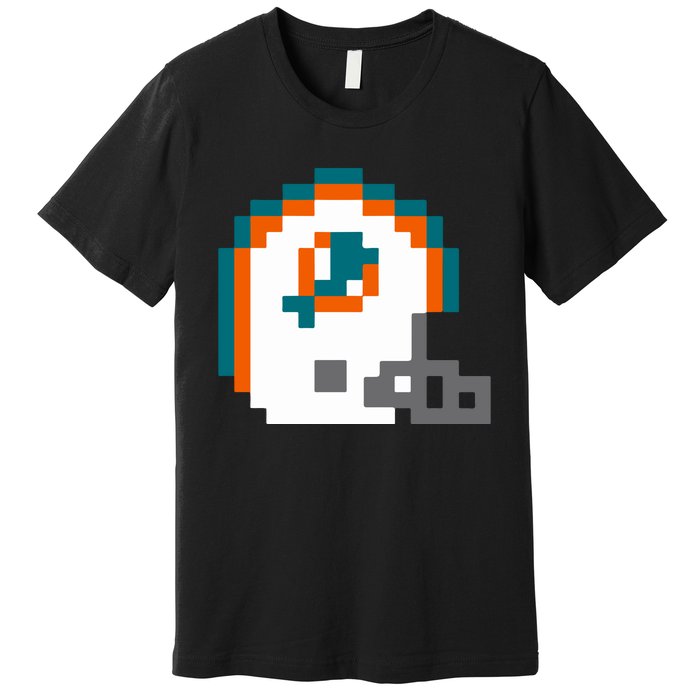 Funny 8 Bit Miami Helmet Gift For Dolphins Sport Premium T-Shirt