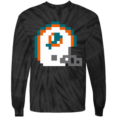 Funny 8 Bit Miami Helmet Gift For Dolphins Sport Tie-Dye Long Sleeve Shirt