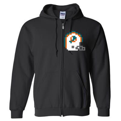 Funny 8 Bit Miami Helmet Gift For Dolphins Sport Full Zip Hoodie