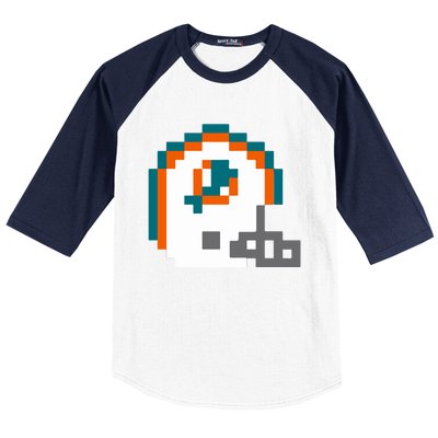 Funny 8 Bit Miami Helmet Gift For Dolphins Sport Baseball Sleeve Shirt