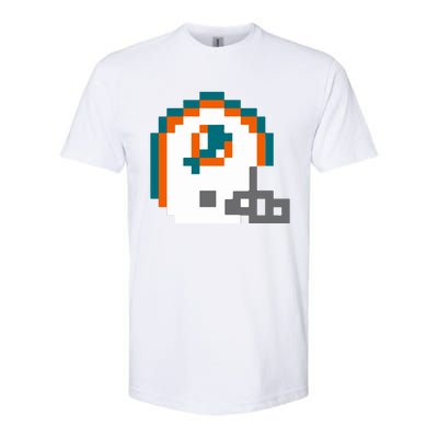 Funny 8 Bit Miami Helmet Gift For Dolphins Sport Softstyle CVC T-Shirt