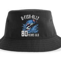 Fishing 80th Birthday OFishAlly 80 Year Old Angler Sustainable Bucket Hat