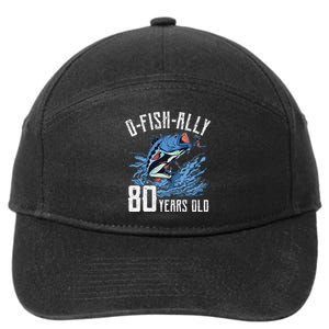 Fishing 80th Birthday OFishAlly 80 Year Old Angler 7-Panel Snapback Hat