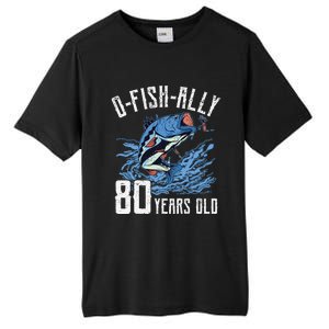 Fishing 80th Birthday OFishAlly 80 Year Old Angler Tall Fusion ChromaSoft Performance T-Shirt