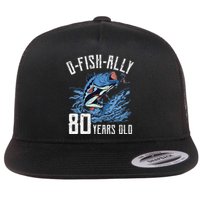 Fishing 80th Birthday OFishAlly 80 Year Old Angler Flat Bill Trucker Hat