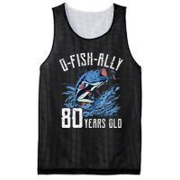 Fishing 80th Birthday OFishAlly 80 Year Old Angler Mesh Reversible Basketball Jersey Tank