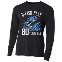 Fishing 80th Birthday OFishAlly 80 Year Old Angler Cooling Performance Long Sleeve Crew