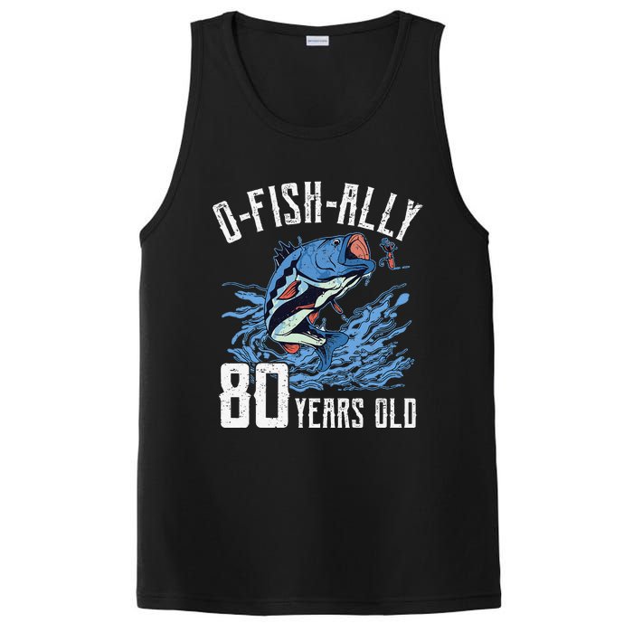 Fishing 80th Birthday OFishAlly 80 Year Old Angler PosiCharge Competitor Tank