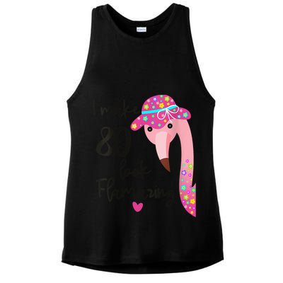 Flamingo 80th Birthday 80 Years Old Eighty Ladies PosiCharge Tri-Blend Wicking Tank