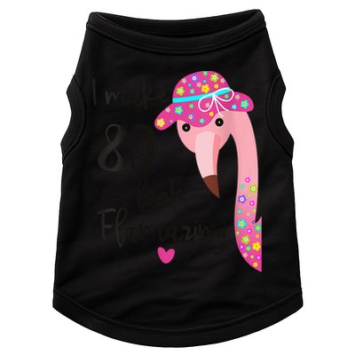 Flamingo 80th Birthday 80 Years Old Eighty Doggie Tank