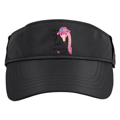 Flamingo 80th Birthday 80 Years Old Eighty Adult Drive Performance Visor