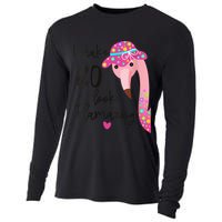 Flamingo 80th Birthday 80 Years Old Eighty Cooling Performance Long Sleeve Crew