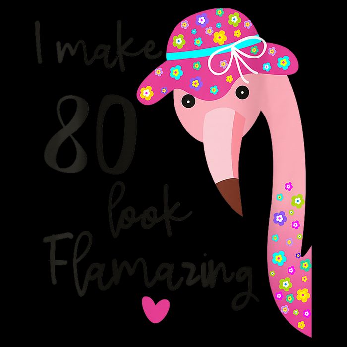 Flamingo 80th Birthday 80 Years Old Eighty Cooling Performance Long Sleeve Crew