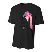 Flamingo 80th Birthday 80 Years Old Eighty Youth Performance Sprint T-Shirt