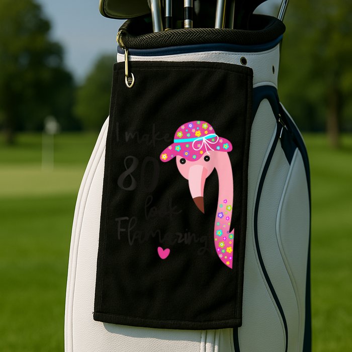 Flamingo 80th Birthday 80 Years Old Eighty Golf Towel