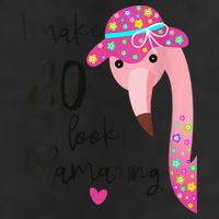 Flamingo 80th Birthday 80 Years Old Eighty Golf Towel