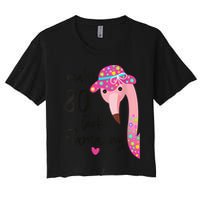 Flamingo 80th Birthday 80 Years Old Eighty Women's Crop Top Tee