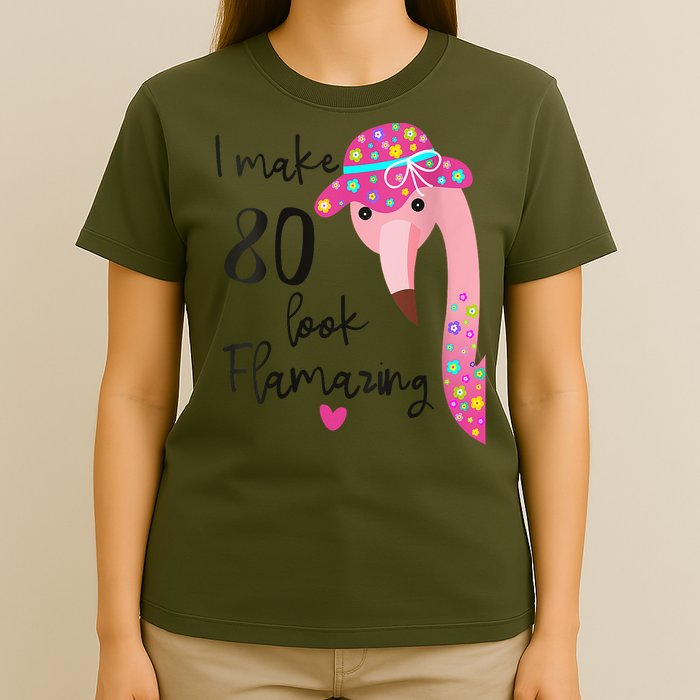 Flamingo 80th Birthday 80 Years Old Eighty T-Shirt
