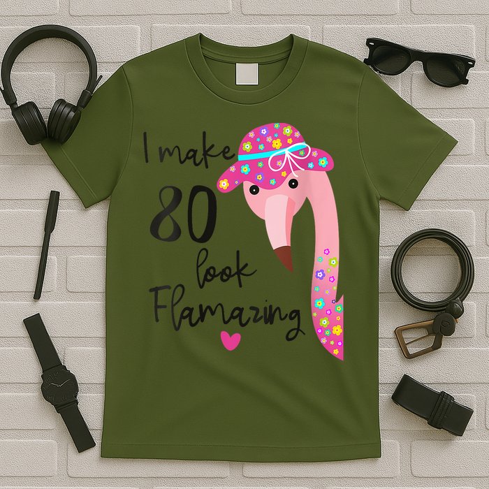 Flamingo 80th Birthday 80 Years Old Eighty T-Shirt