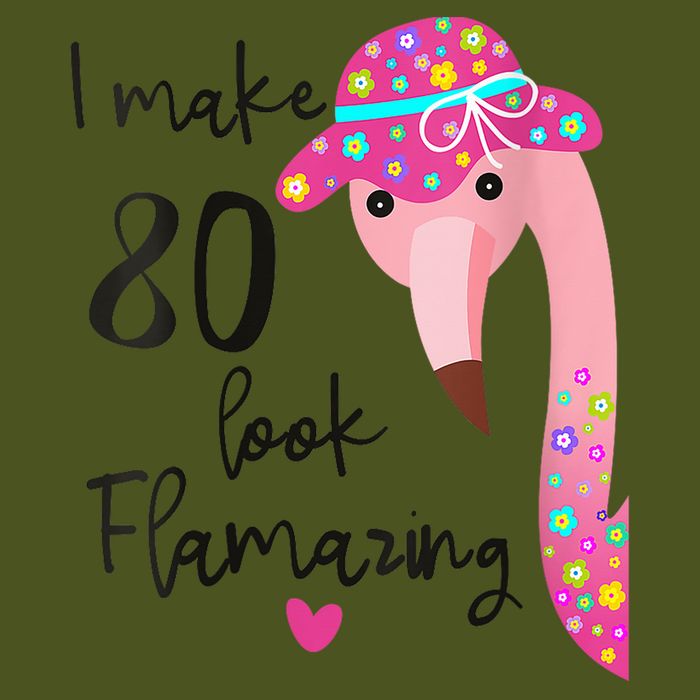 Flamingo 80th Birthday 80 Years Old Eighty T-Shirt