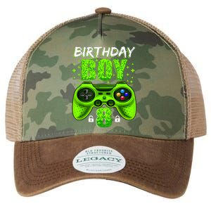 Funny 8th Birthday Boy Video Games 8 Year Old Legacy Tie Dye Trucker Hat