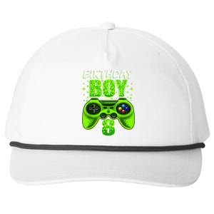 Funny 8th Birthday Boy Video Games 8 Year Old Snapback Five-Panel Rope Hat