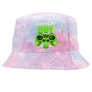 Funny 8th Birthday Boy Video Games 8 Year Old Tie-Dyed Bucket Hat