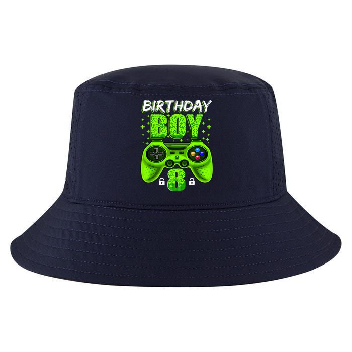 Funny 8th Birthday Boy Video Games 8 Year Old Cool Comfort Performance Bucket Hat