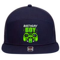 Funny 8th Birthday Boy Video Games 8 Year Old 7 Panel Mesh Trucker Snapback Hat