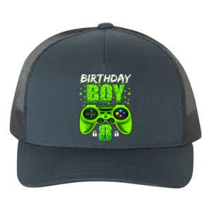 Funny 8th Birthday Boy Video Games 8 Year Old Yupoong Adult 5-Panel Trucker Hat